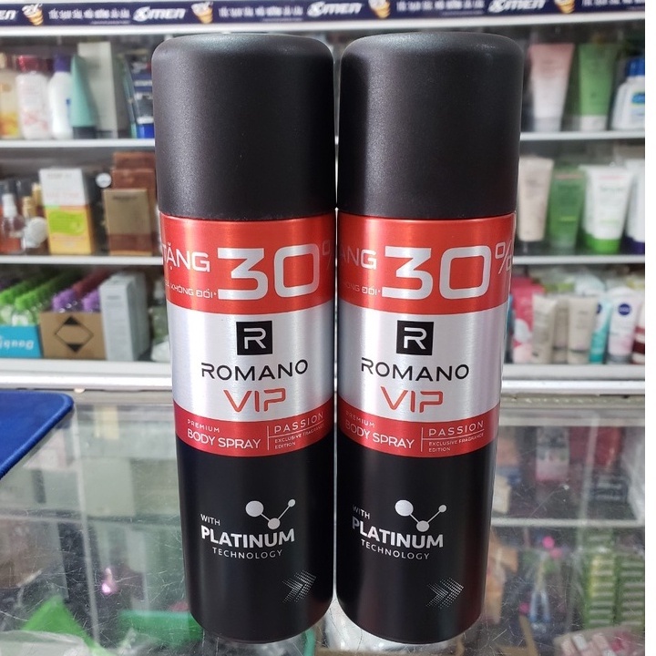 Xịt Khử Mùi Toàn Thân Cho Nam Romano VIP PASSION 150ml (đỏ)