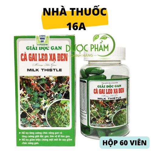 GIẢI ĐỘC GAN CÀ GAI LEO XẠ ĐEN - HỘP 60 VIÊN - HỖ TRỢ BỔ GAN, HẠ MEN GAN, GAN NHIỄM MỠ, THANH NHIỆT