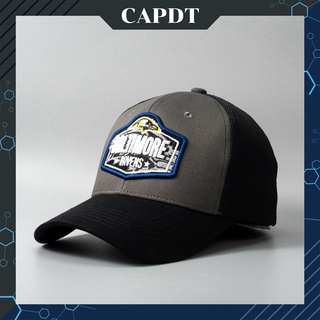 Mũ lưỡi trai chính hãng CAPDT, nón kết nam nữ unisex logo Baltimore màu đen xám phối lưới DT09