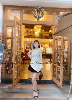 [HOT HOT] Áo lụa lệch vai đính ngọc