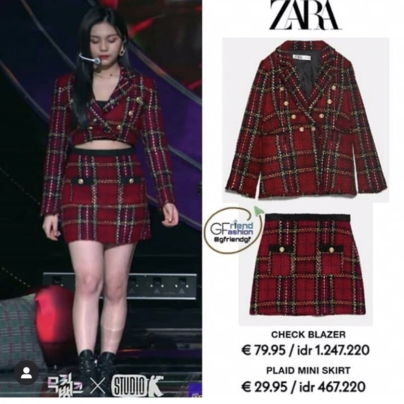 SET ÁO KHOÁC VÀ CHÂN VÁY DẠ TWEED ĐÍNH CÚC UMJI GFRIEND