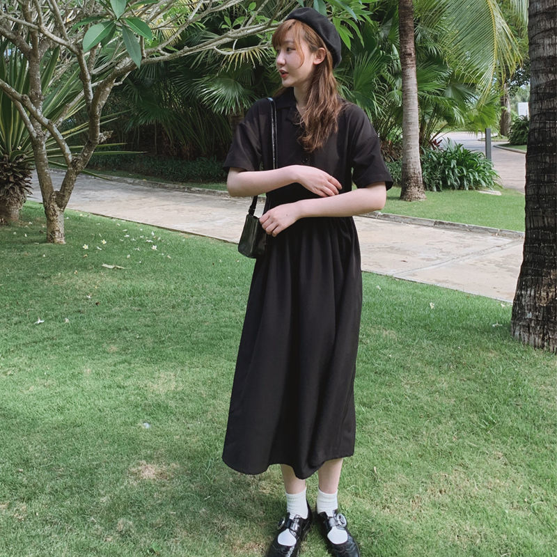  Đầm Tay Ngắn Cổ Vest Phong Cách Hàn Quốc | BigBuy360 - bigbuy360.vn