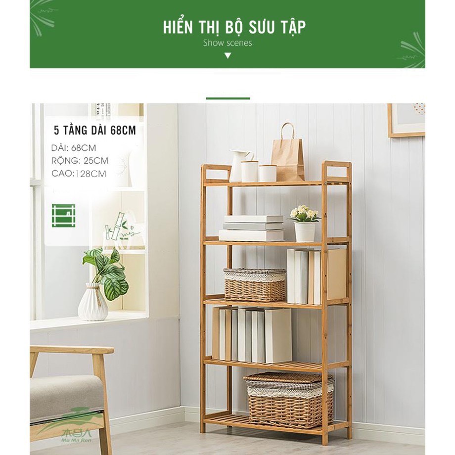 Kệ Để Sách 3 4 5 Tầng Đa Năng Bằng Gỗ Tre Phong Cách Nhật Bản Hiện Đại Dễ Dàng Lắp Ráp Và Sử Dụng