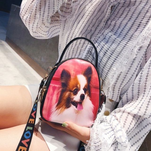 Túi đeo chéo nữ kiểu Hàn Quốc dây chữ love 2- 3 ngăn