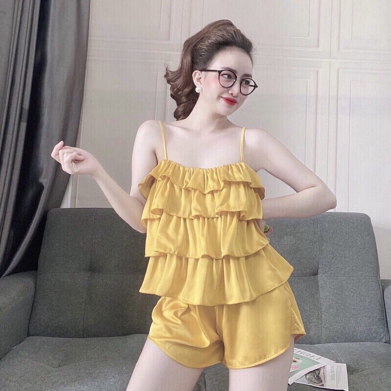 Bộ Ngủ Nữ Tầng Bèo 2 dây