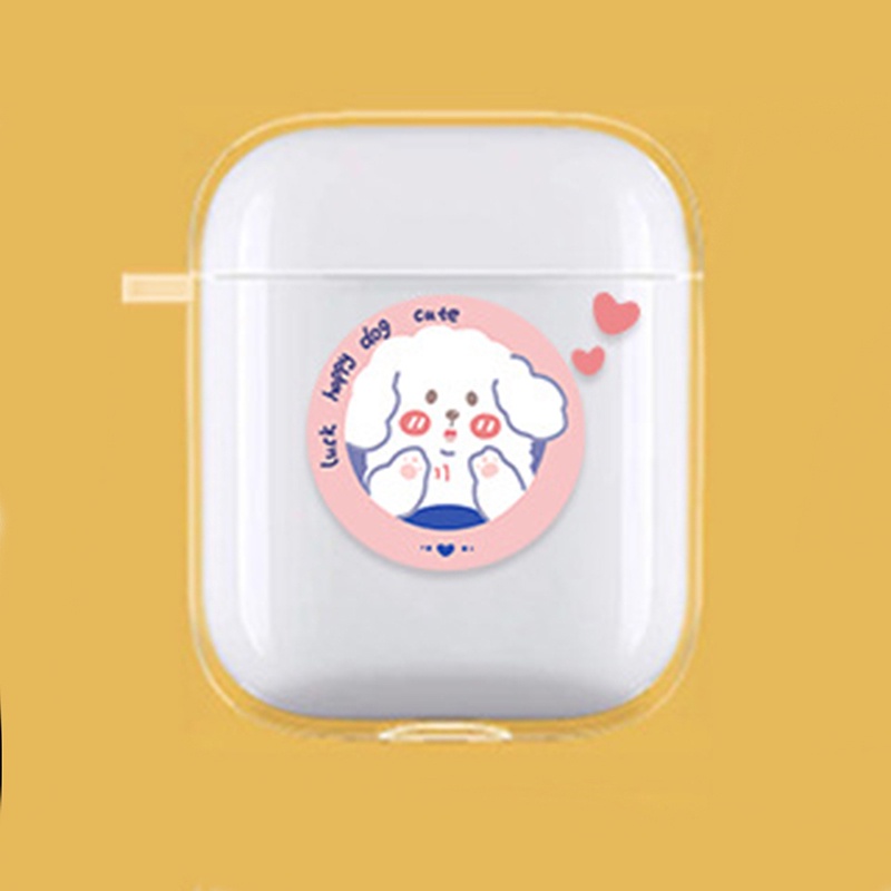Vỏ bảo vệ hộp tai nghe trong suốt in họa tiết Space Man dễ thương cho Airpod 1/2/Pro YKD