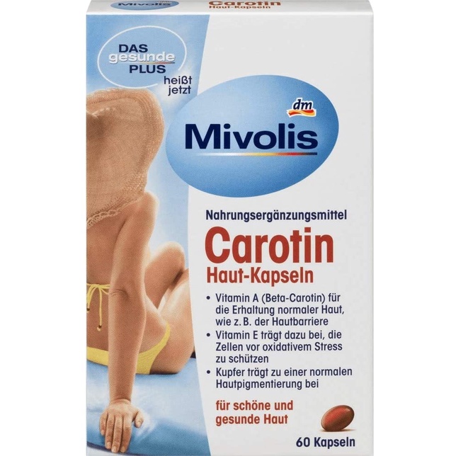 Viên uống chống nắng Carotin Mivolis 60v Đức