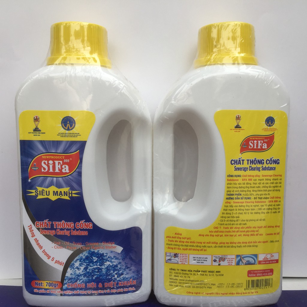 Bộ 2 chai chất thông tắc Cầu, Cống Sifa chống hôi Siêu nhanh Siêu mạnh 5 phút