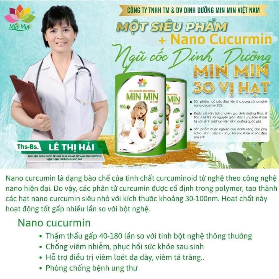 Bột ngũ cốc dinh dưỡng hữu cơ giúp lợi sữa MIN MIN từ 29 loại hạt siêu dưỡng chất hộp 500gr