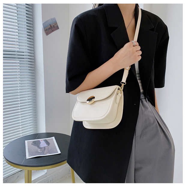 Túi Nữ Đeo Chéo Da Pu Đơn Giản Trẻ Trung Dây Đeo Tạo Điểm Nhấn