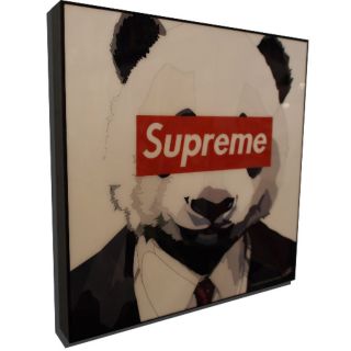 Tranh treo tường nghệ thuật SUPREME PANDA , kèm khung gỗ, Tranh Canvas decor phòng ngủ