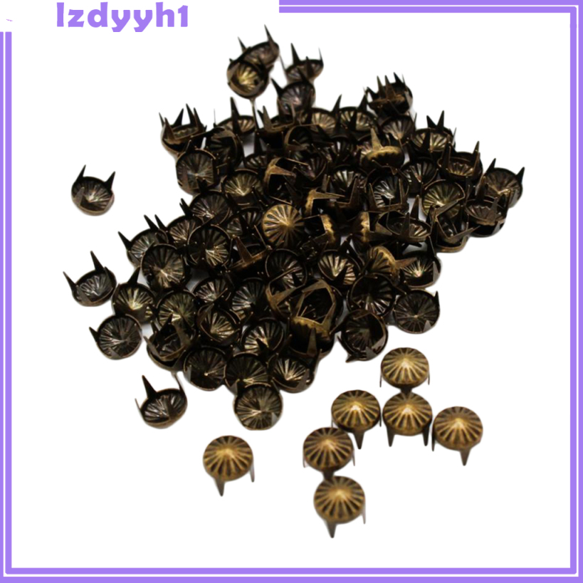 JoyDIY 100 pcs Antique Bronze DIY Nailhead Round Dome Studs Leathercraft Rivet 9mm