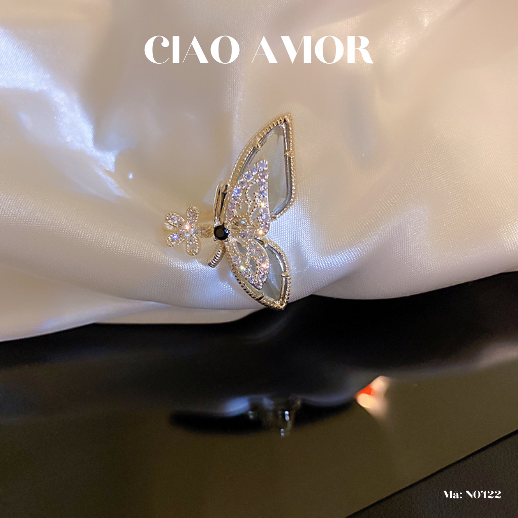 Nhẫn nữ, Nhẫn đẹp cánh nửa sang chảnh to bản Trang sức Ciao Amor - N0422