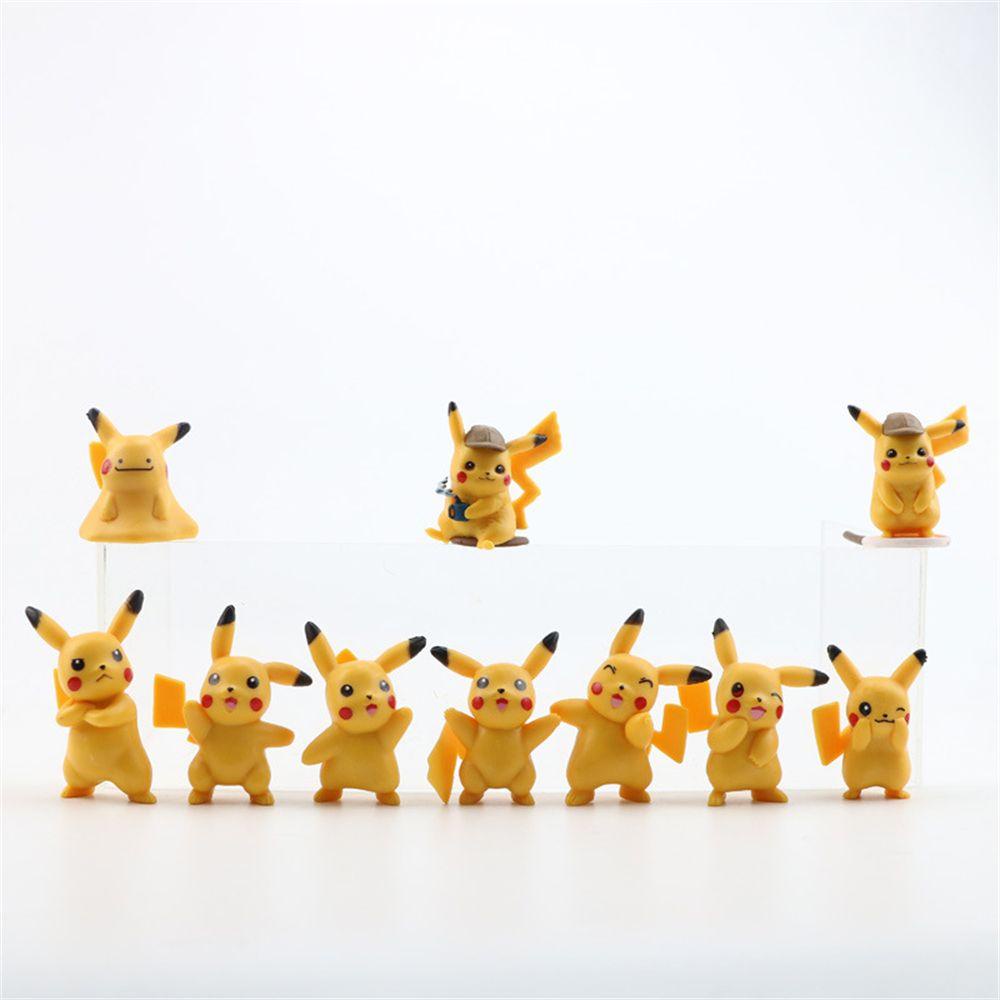 Set 10 Mô Hình Đồ Chơi Nhân Vật Pikachu Trang Trí Bánh Kem