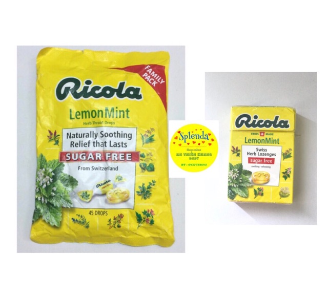 Kẹo thảo mộc Ricola 45 viên có thể sử dụng cho người tiểu đường và low carb,das