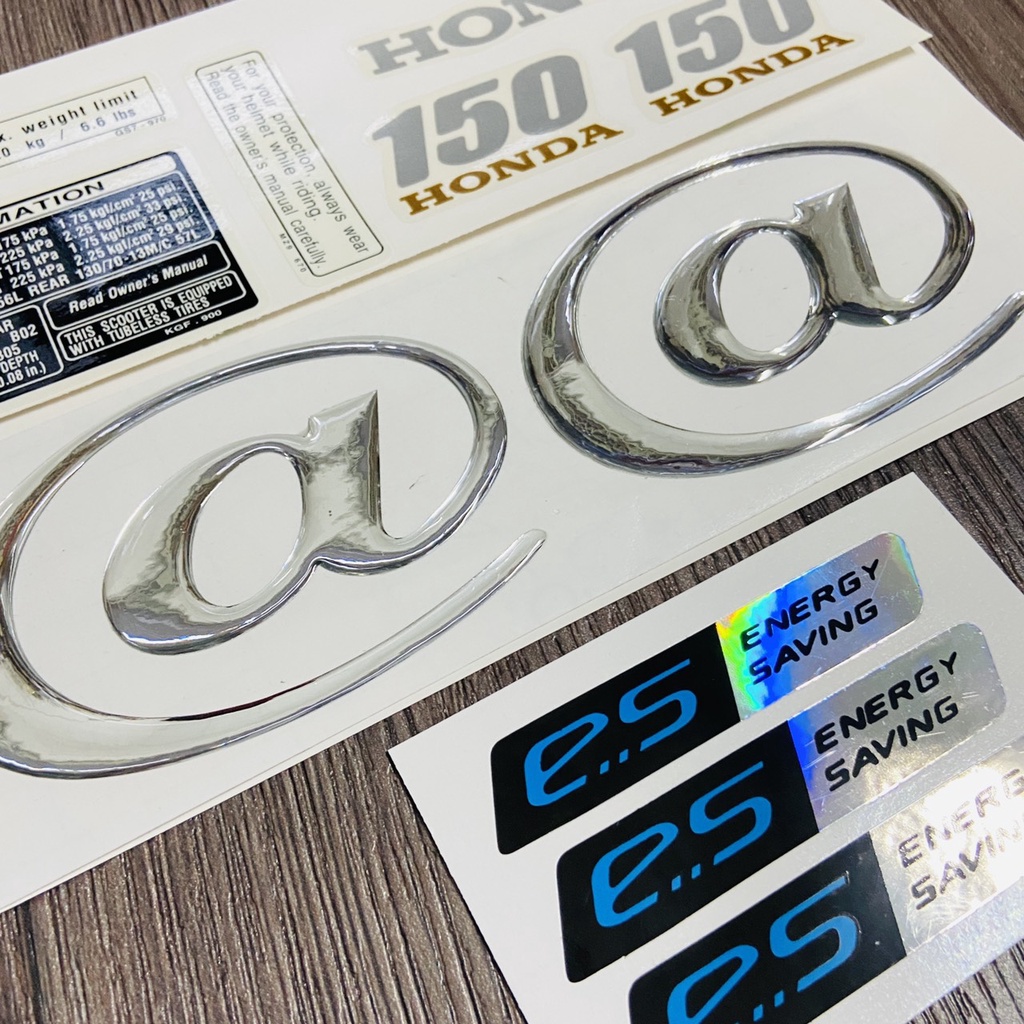 Bộ tem xe Honda @ 150 chất liệu nhựa nổi cao cấp, kèm tem thông số đầy đủ dán xe