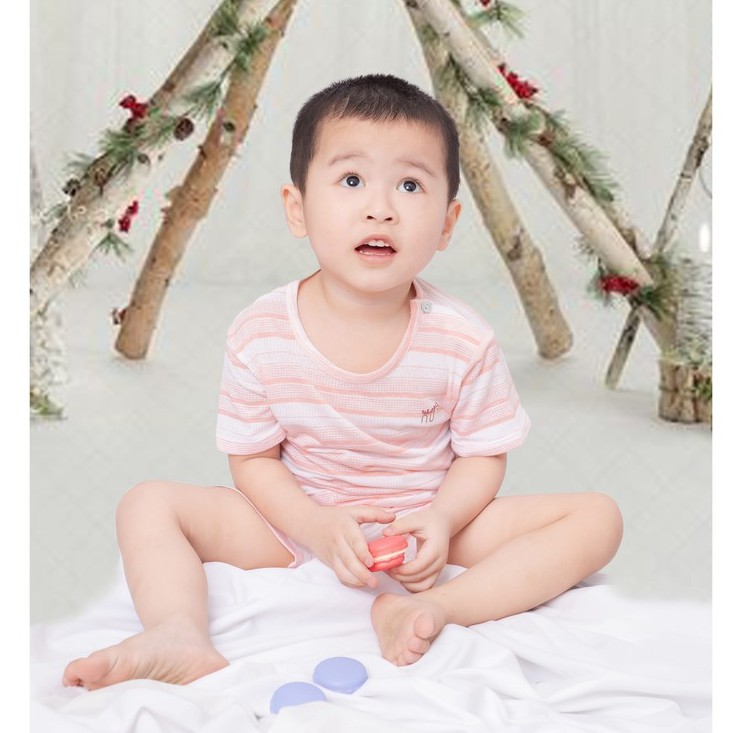 Bộ cộc cài vai cho bé trai bé gái (size từ 3 tháng đến 4 tuổi) vải sợi tre thương hiệu NUS