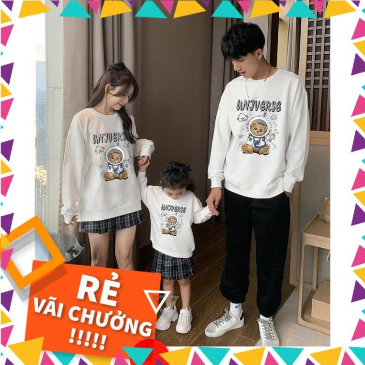 Áo hoodie nỉ gia đình cao cấp  Đồng phục Viet Family – Set họa tiết gấu Universe dễ thương