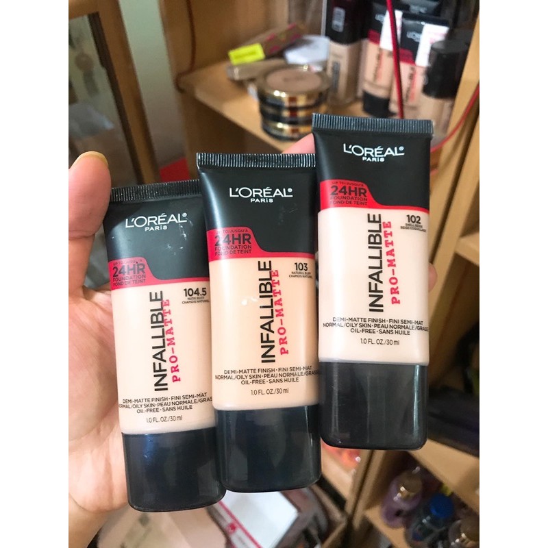 nền Loreal infalliable pro matte đủ tone