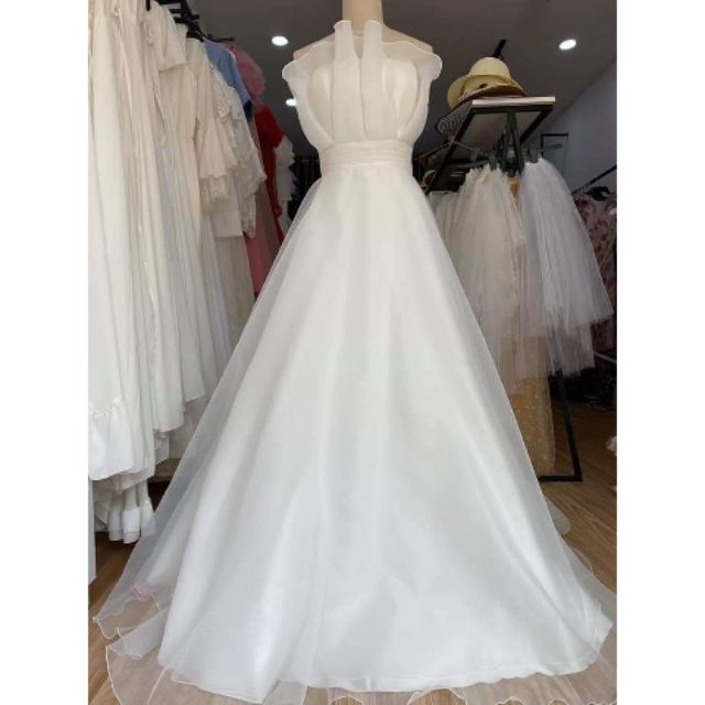 Váy maxi xòe cup ngực, váy đi bàn cô dâu