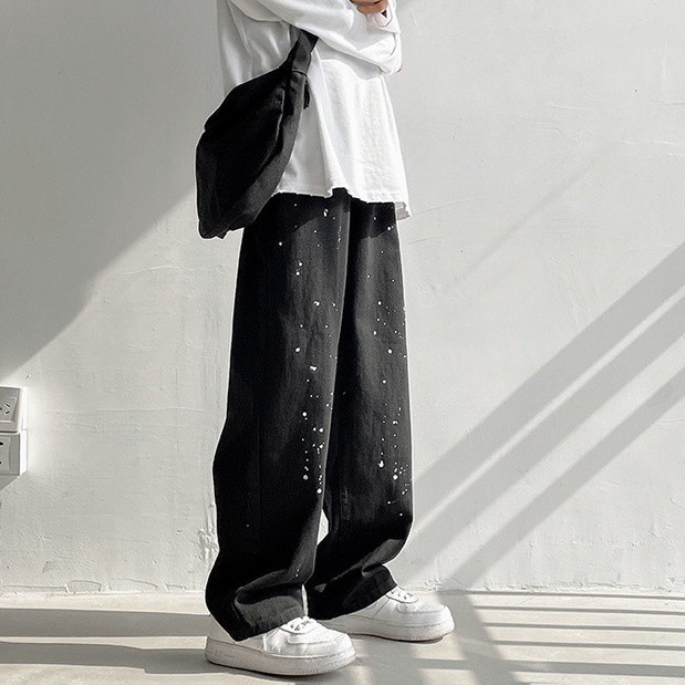 Quần Jeans Dài Ống Rộng Phong Cách Retro Cho Nam