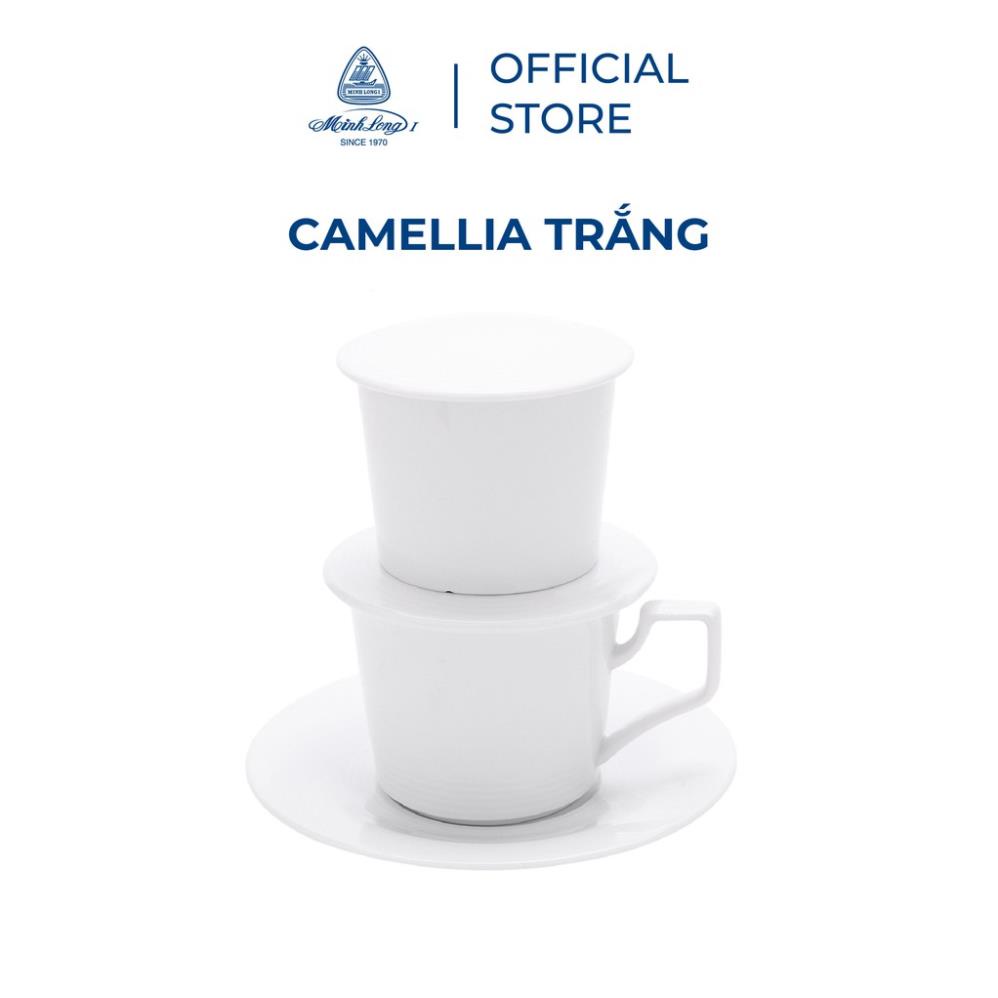 Bộ phin cà phê Minh Long - Camellia - Trắng
