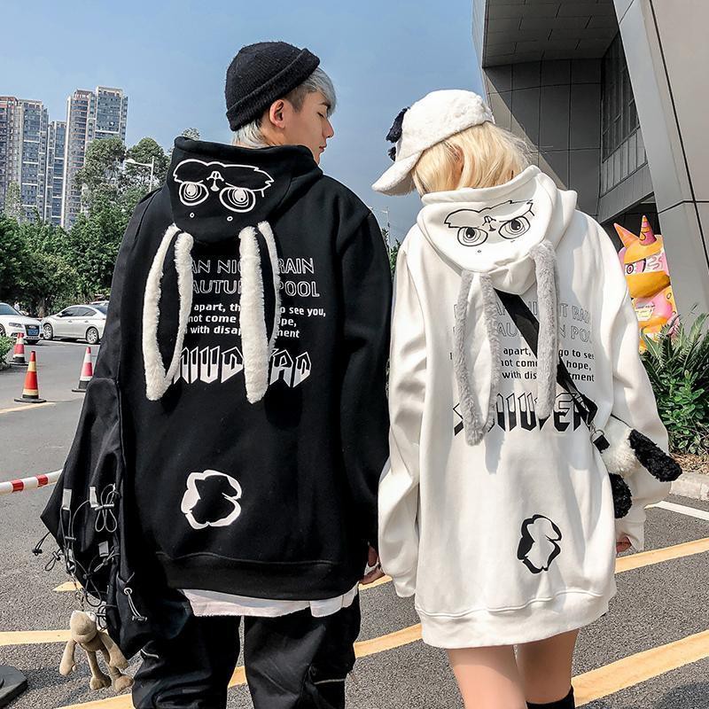 Áo Hoodie Tai Thỏ Dễ Thương Cho Cặp Đôi