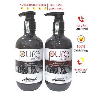 Dầu gội xả Pure Argan Abania 500ml phục hồi mềm mượt, ngăn rụng, ngăn gàu, ngăn dầu