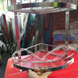 Kệ góc inox 304 2 tầng