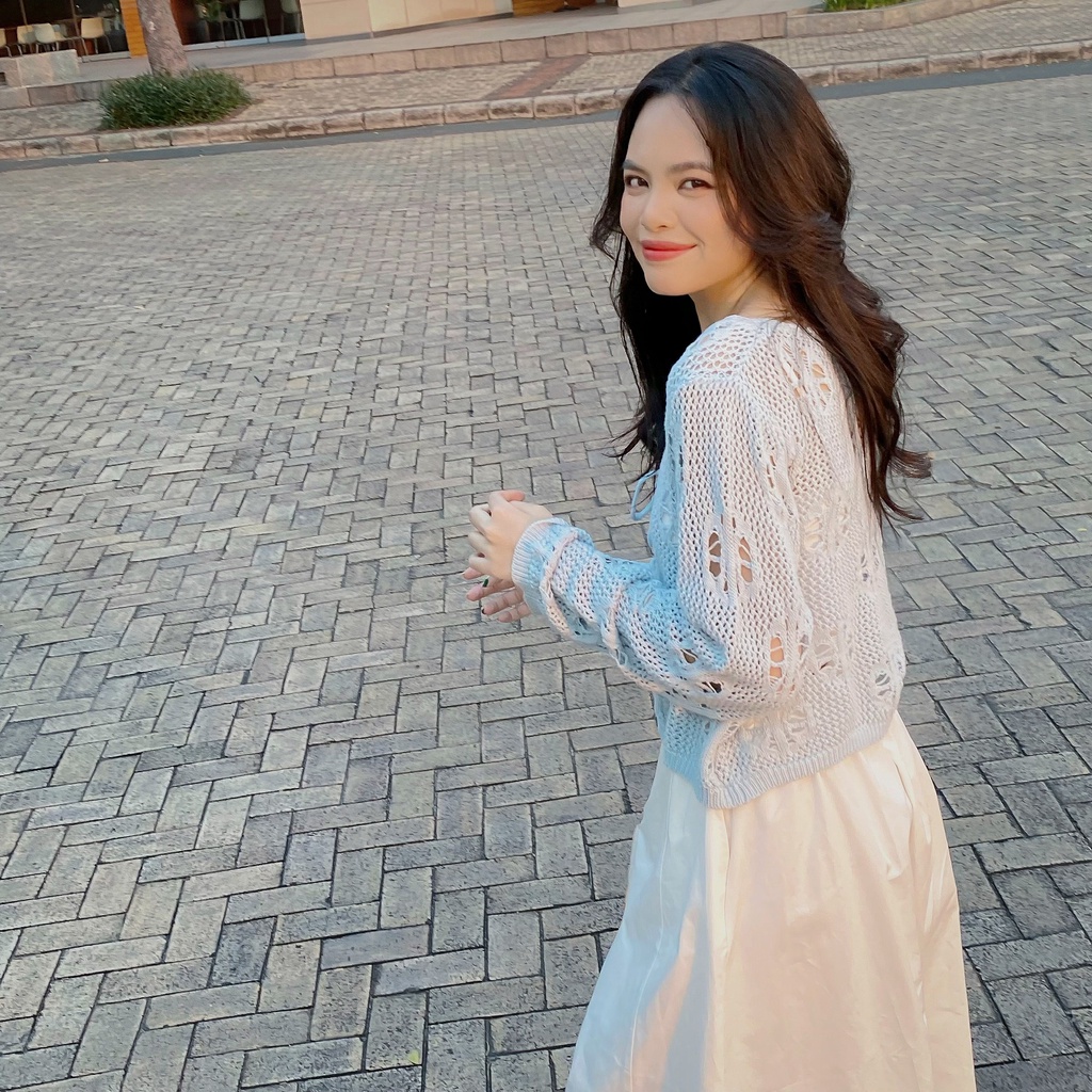 Áo cardigan lửng thắt dây 3 màu LENCLOTHING 8519
