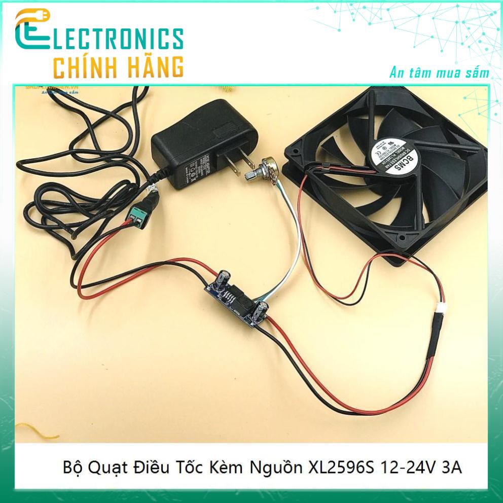 Bộ Quạt Điều Tốc Kèm Nguồn XL2596S 12-24V 3A