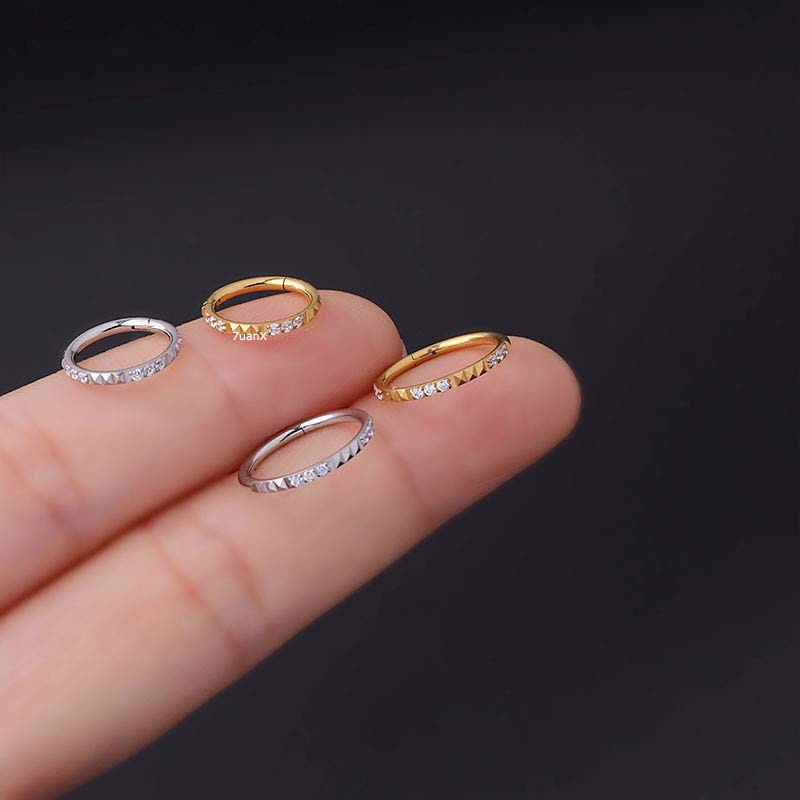 1 Khuyên Tai Đinh Tán 16G Bằng Thép Không Gỉ Phong Cách Punk