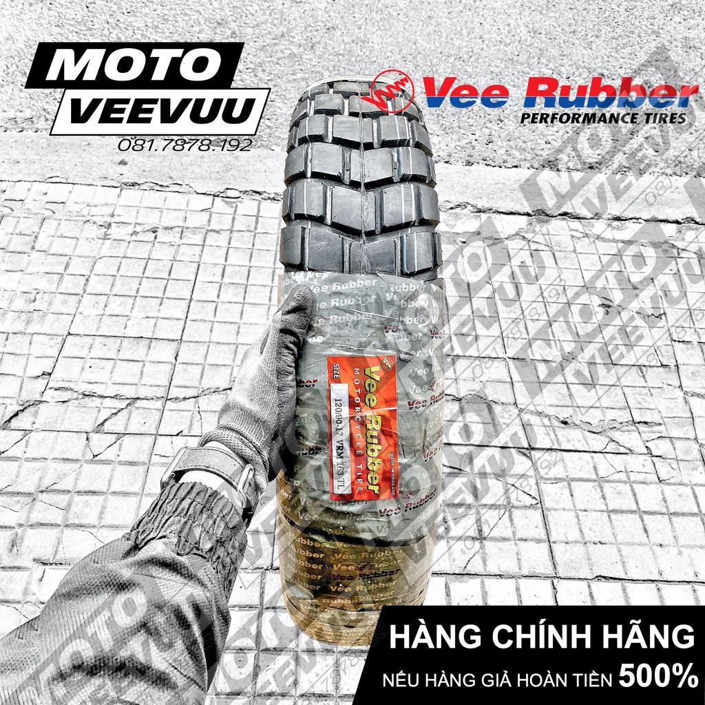 Lốp vỏ xe máy Vee Rubber 120/90-17 TL VRM163 (Lốp không ruột VeeRubber)