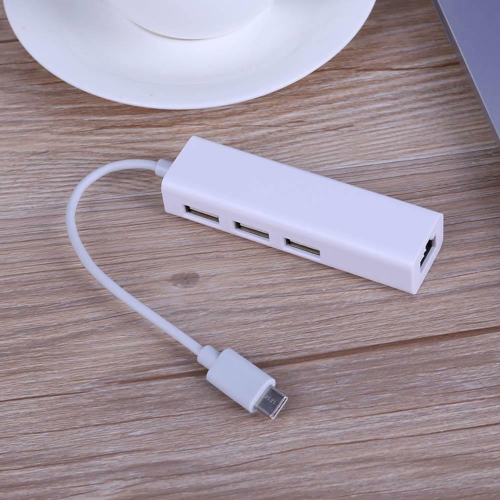 Bộ Chia 3 Cổng Usb C Ethernet Rj45 Lan Cho Macbook Type C