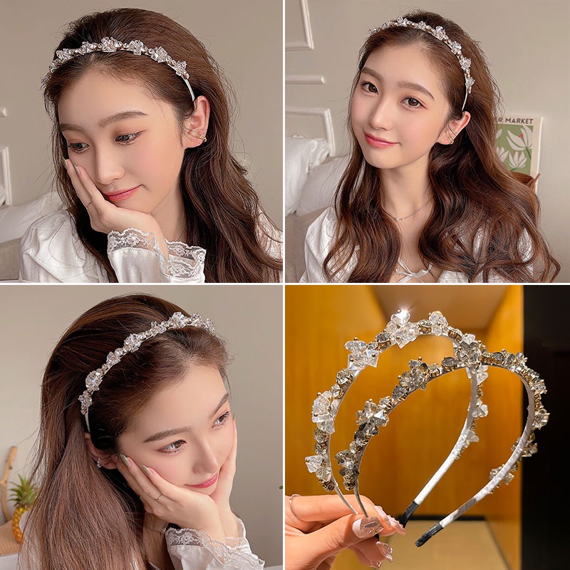 Băng Đô Đính Pha Lê Sang Trọng Phong Cách Hàn Quốc