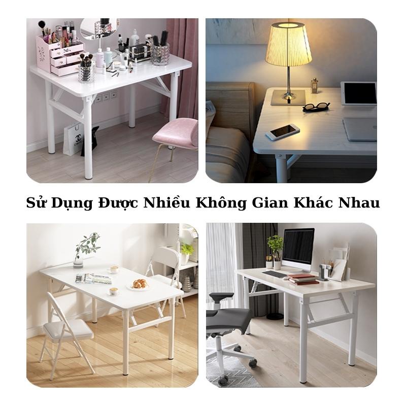 Bàn Làm Việc Gấp Gọn Thông Minh Chống Xước Chống Bẩn, Bàn Ăn Đa Năng Khung Sắt Cao Cấp Chịu Tải Lớn