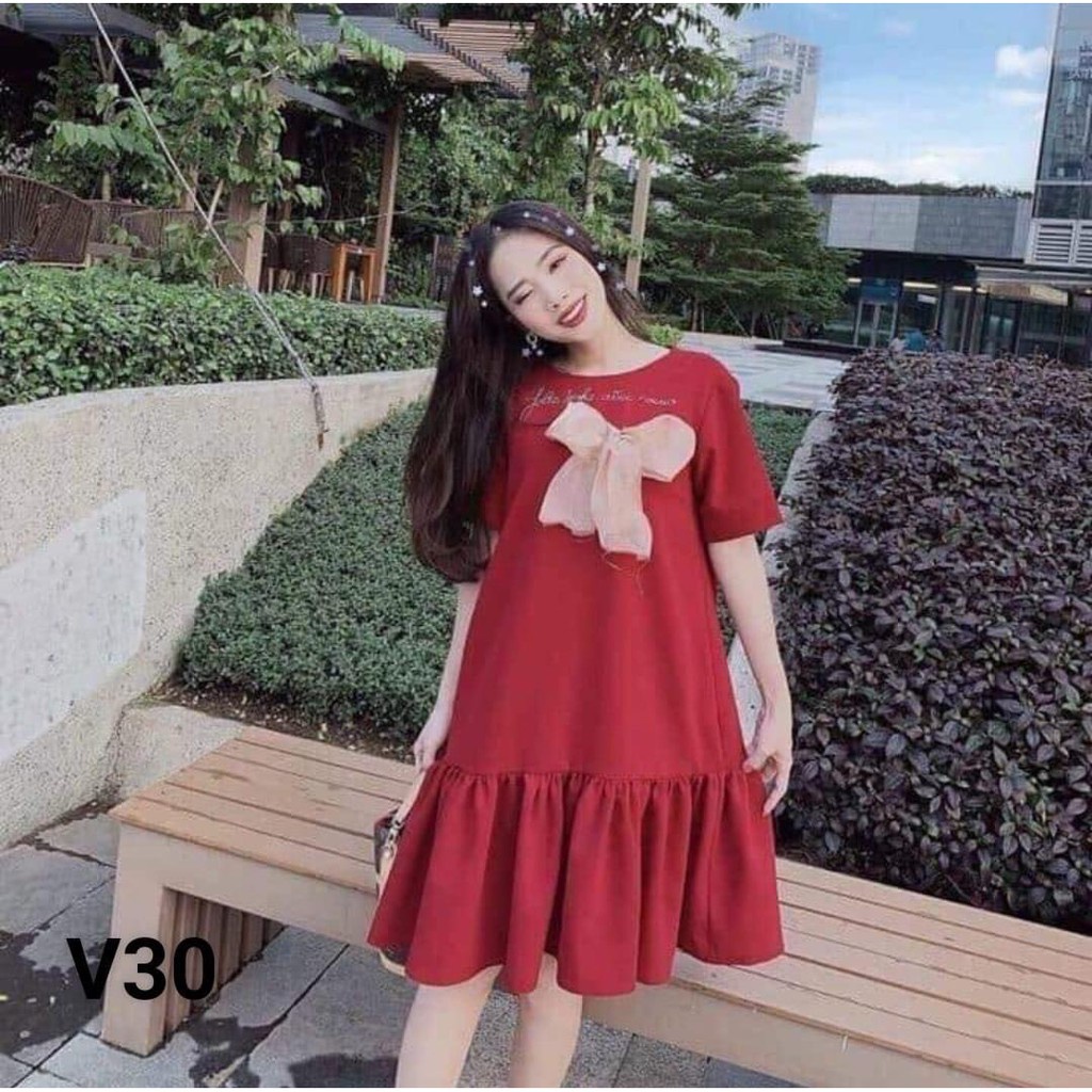 Váy bầu thời trang thiết kế M256 chất cát hàn freesize từ 45 đến 70kg
