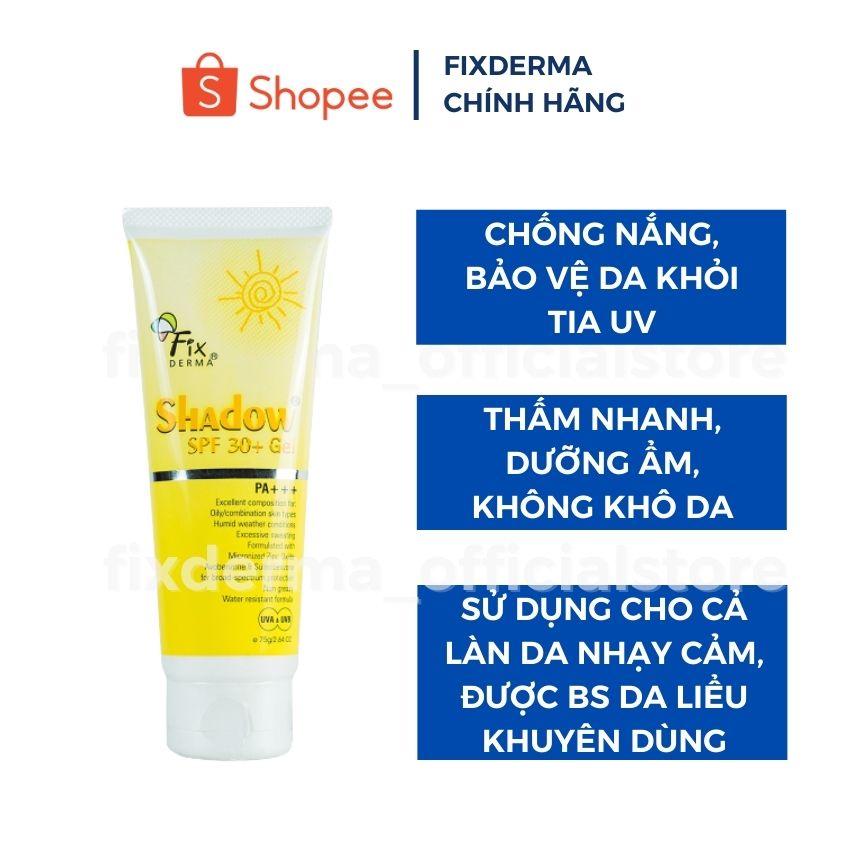 Kem Chống Nắng Fixderma Shadow SPF 30+: chống nắng, dưỡng ẩm, phù hợp mọi loại da kể cả da nhạy cảm