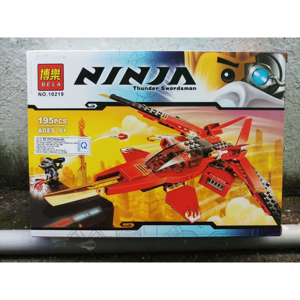 Đồ chơi lắp ráp Ninjago Bela 10219 Máy bay chiến đấu của Minifigures Ninja Kai đối đầu với Cryptor Season phần 3