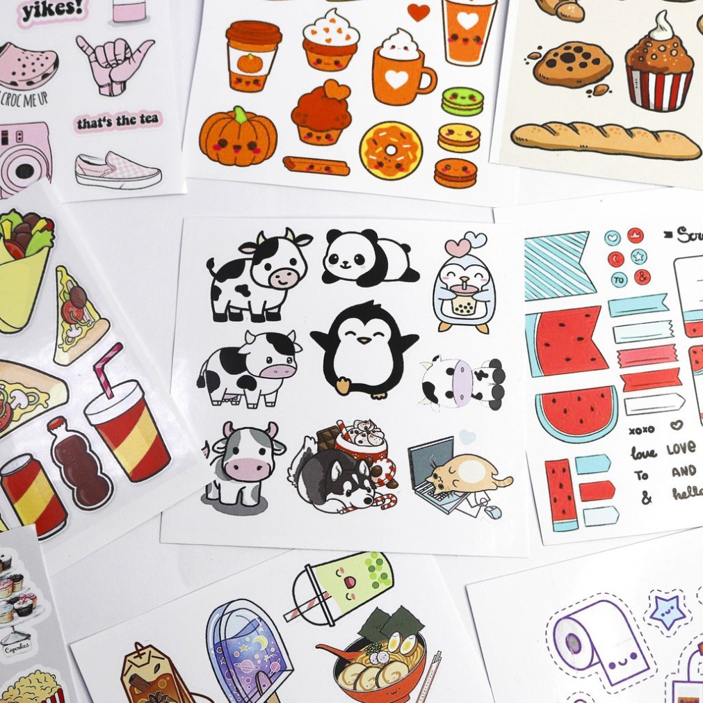 sticker pilu 5 TỜ Nhãn dán dễ thương 5 tấm ST09