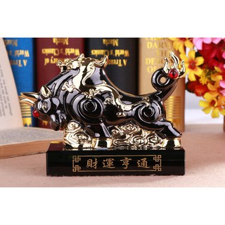 Nước hoa xe hơi tượng bò tót phong thủy may mắn và tiền tài (màu đen)