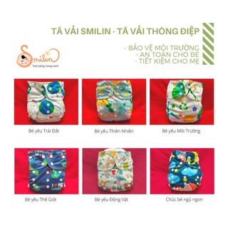 Tã/Bỉm vải SMILIN One Size cho bé từ 3kg - 16kg