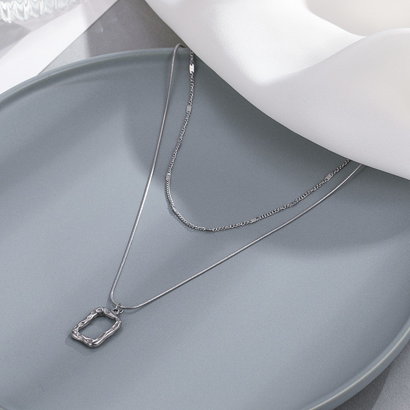 Vòng cổ 2 dây titan théo không đen không rỉ