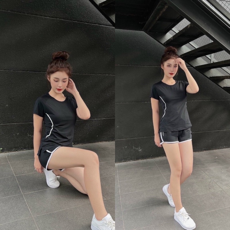 Bộ đùi tập gym quần đùi 2 lớp tập thể dục, đi bộ, tập gym, nhảy aerobic,đạp xe, chạy bộ nữ