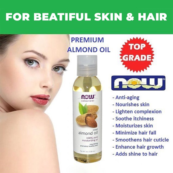 Now Almond Oil Hỗ Trợ Dưỡng Tóc, Cải Thiện Làn Da, Giúp Da Trắng Sáng