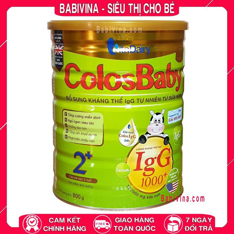 SỮA LON COLOBABÝ GOLD 1000+IgG 0+/1+/2+  800G