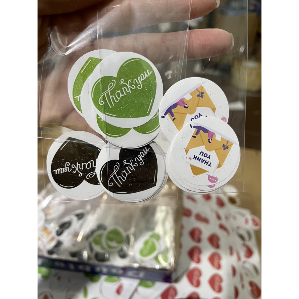 Set 10 tem dán sticker nhãn dán cảm ơn đẹp