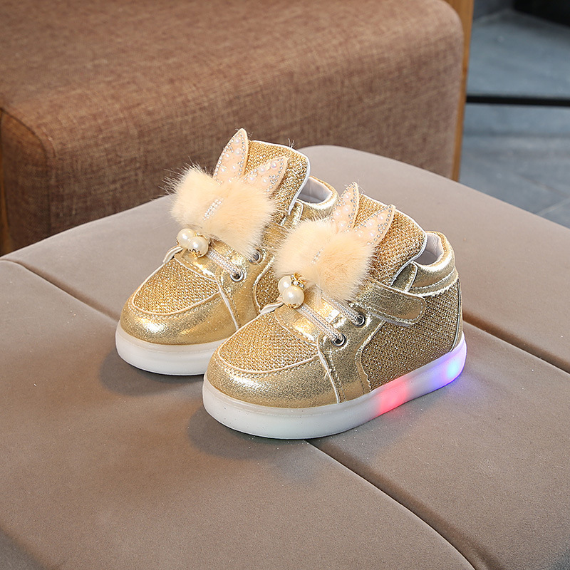 Giày LED cho bé, giày phát sáng cho bé, giày kim cương màu bé gái, giày hoạt hình cho bé