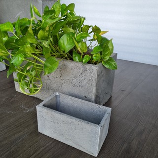 Set 2 chậu trồng cây treo tường hình chữ nhật đá tự nhiên D30cm và 20cm chậu treo ban công, nhà vườn