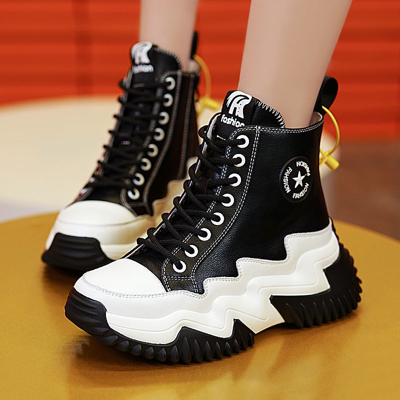 Giày thể thao cổ cao màu trắng thời trang mùa thu cho bé gái